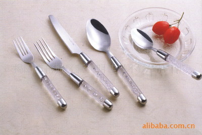【4件套不銹鋼餐具 410 麻輪光 透明PS】價格,廠家,圖片,刀叉,揭陽市榕城區新興明佳興不銹鋼制品廠-