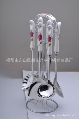 【廠家生產婚慶陶瓷手柄不銹鋼餐具 家用陶瓷餐具】價格,廠家,圖片,餐具套裝,揭陽市東山區磐東興宇不銹鋼制品廠-